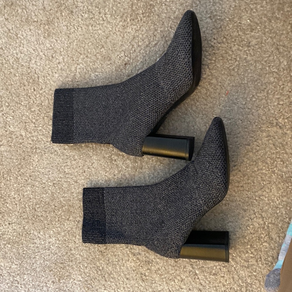 Zara metallic sock bootie